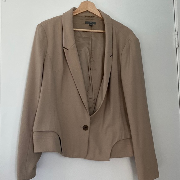 Beige Blazer with Waist Detail - Picture 1 of 5